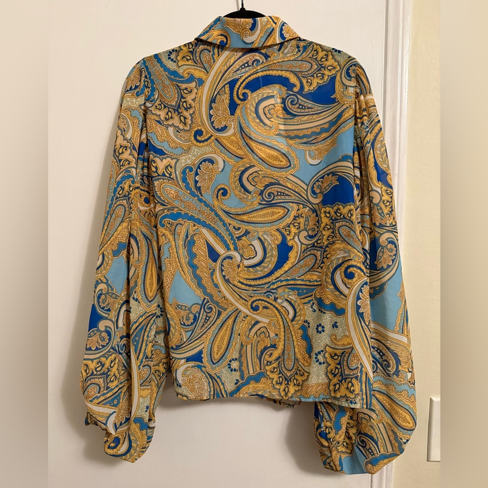 Flying Tomato Paisley Print Balloon Sleeve Blouse - Picture 9 of 9